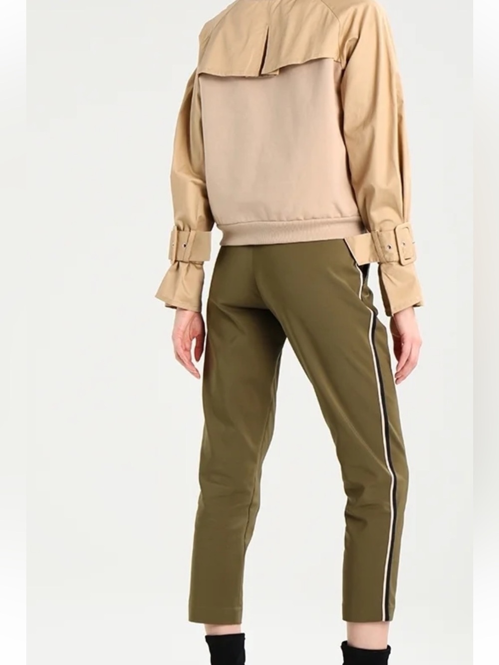 Scotch & Soda Olive Green Tapered Track-Stripe Ankle Pant Size XL - Picture 4 of 11